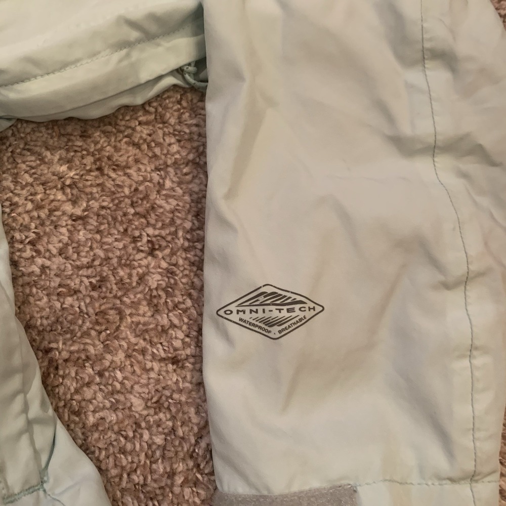 Columbia Windbreaker Jacket Women's Medium Mint Green Lightweight Hood Full Zip - Picture 8 of 16